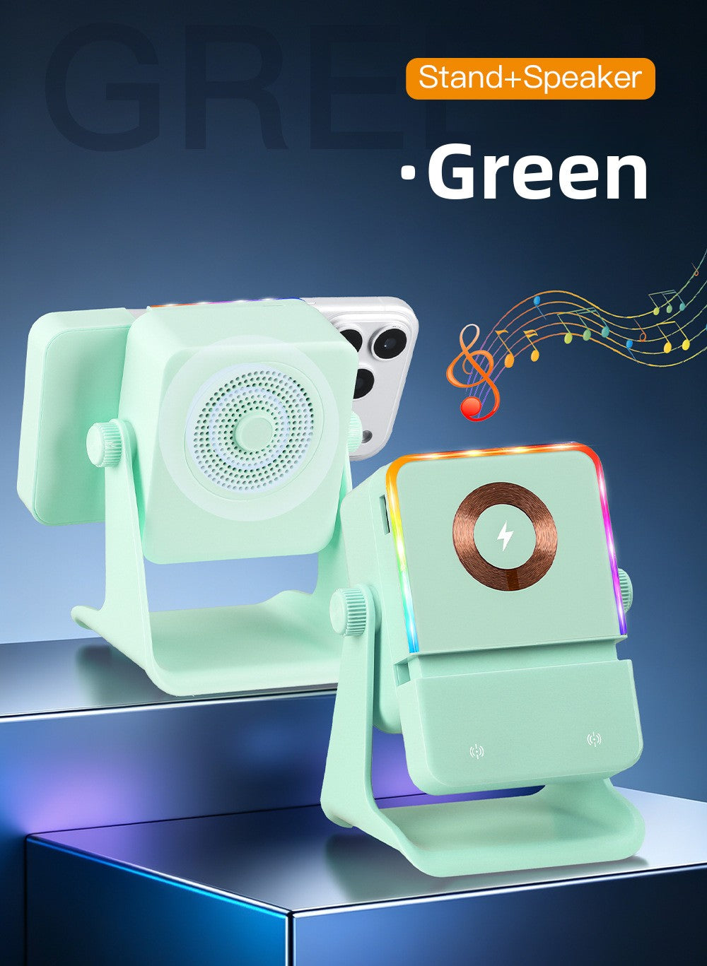 Magnetic Wireless Charging Speaker with RGB Light