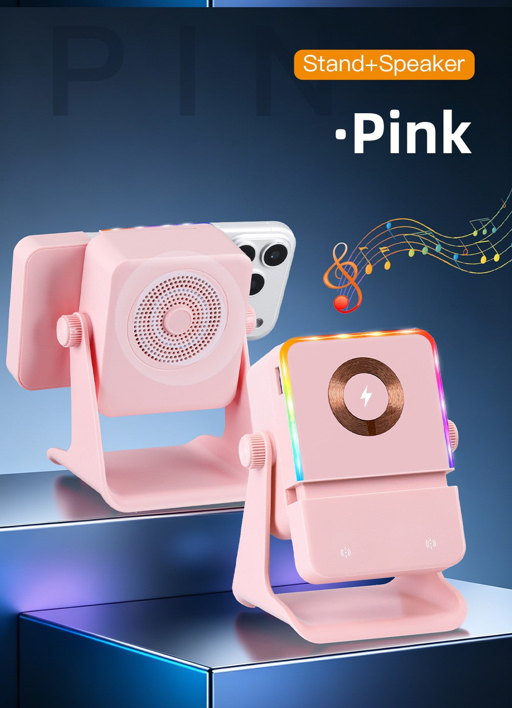 Magnetic Wireless Charging Speaker with RGB Light